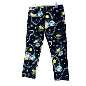 Love Moschino Galaxy Printed High Rise Pants Black Size 28